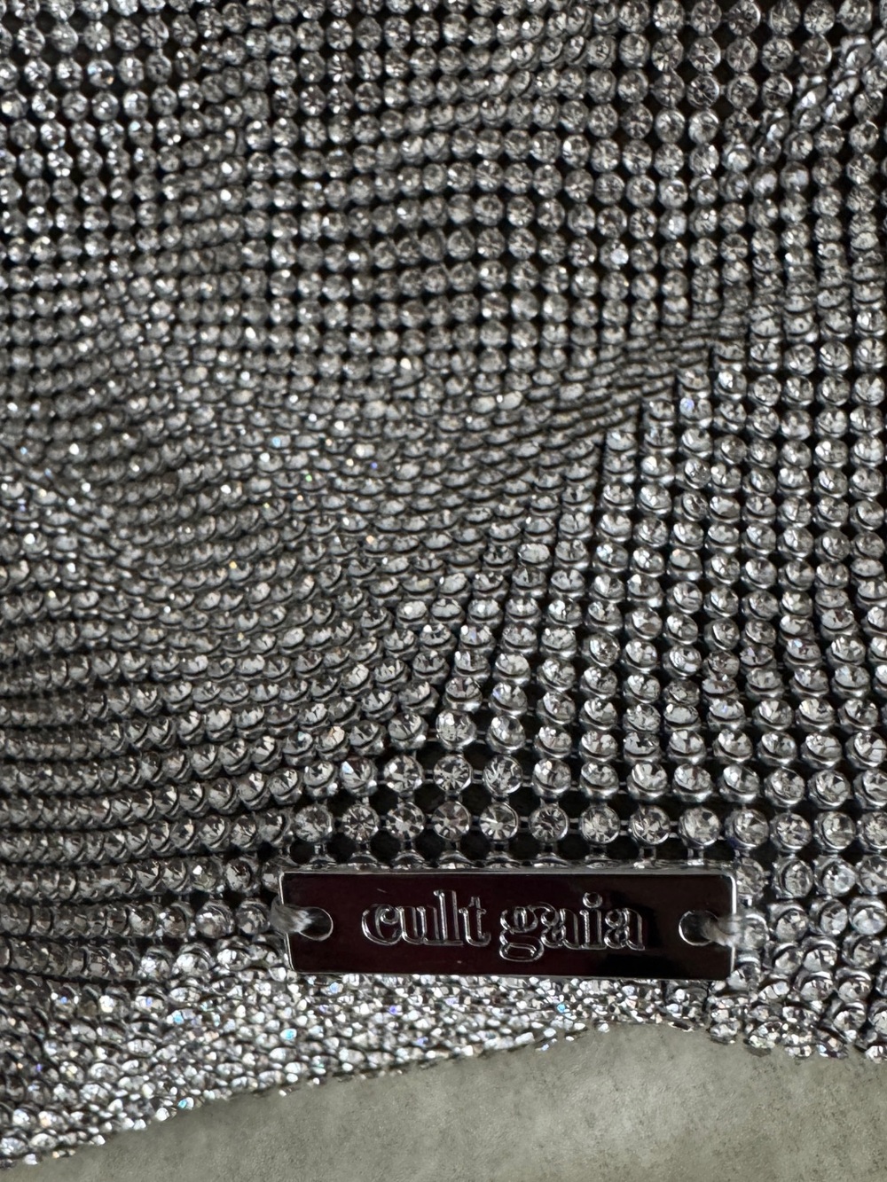cult gaia Silver Crystal Mesh Evening Clutch - Picture 6 of 13